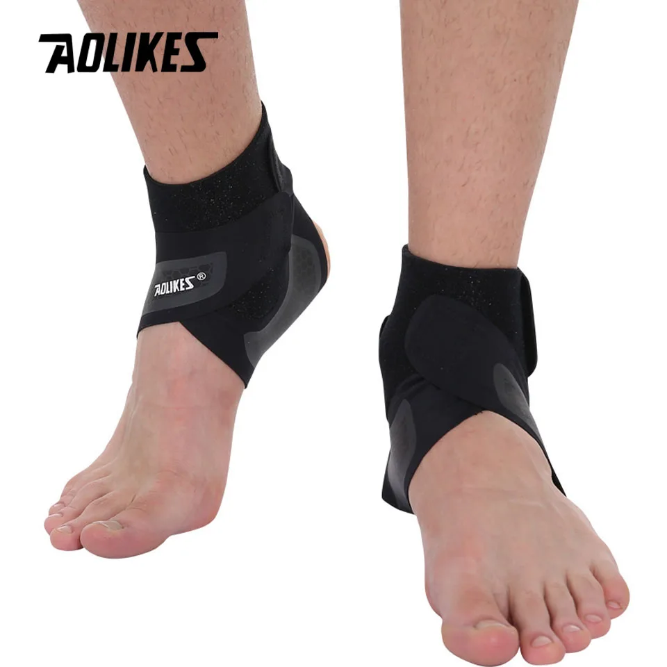 1 Pair AOLIKES фитнес фиксатор лодыжки ремешок лодыжки тренажерный зал защита лодыжки бег спорт поддержка Защитная повязка на ногу Эластичный черный univers - Цвет: 1 Pair