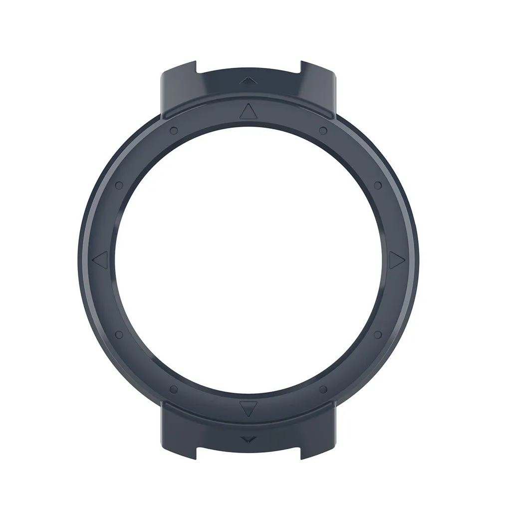 Защитный чехол крышка Shell Силиконовые кадров защитный для Xiaomi Huami Amazfit грани Смарт-часы Каха де reloj# t3 - Цвет: Navy