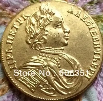Позолоченные 24K 1714 русские монеты 2 Ducat 100% копировальное производство|coin token|manufacture