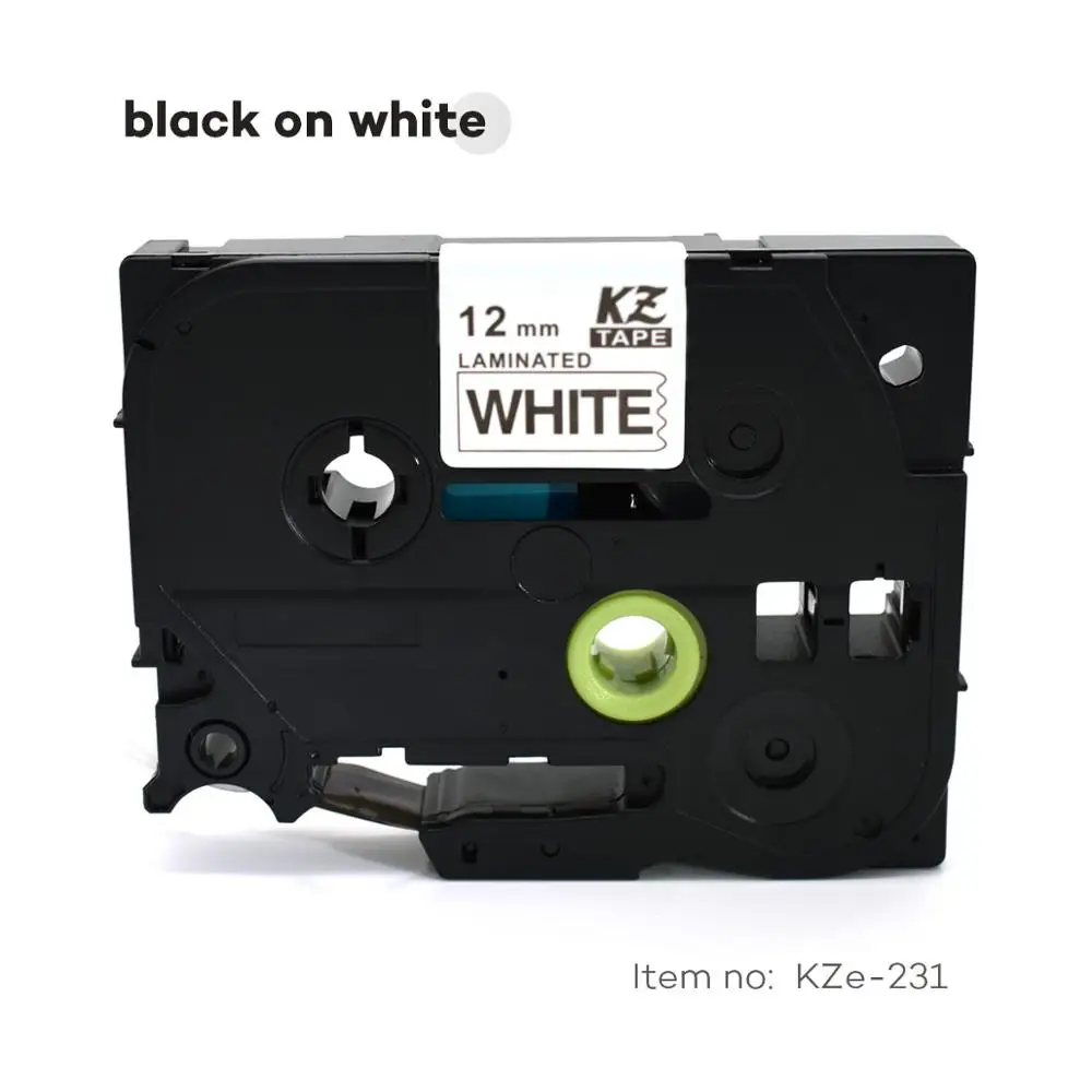

CIDY 20pcs/lot Tze 231 TZ 231 TZ231 TZE231 Black on white Laminated Label Tape Compatible for Brother P touch tz-231 tze-231