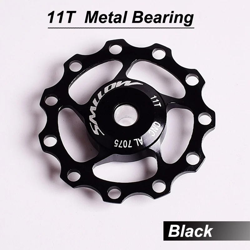 11T Black 11T MTB велосипедный задний переключатель Jockey колеса 4 мм 5 мм 6 мм герметичный подшипник 13 т шкив AL7075 CNC дорожный велосипед направляющий ролик направляющий - Color: 11T Black