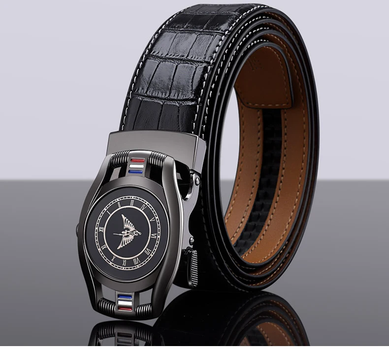 Вильямполо Британский Стиль Мода крокодиловый узор Высокое качество кожа Роскошный Дизайнер автоматический ремень для мужчин Pl18394-96P