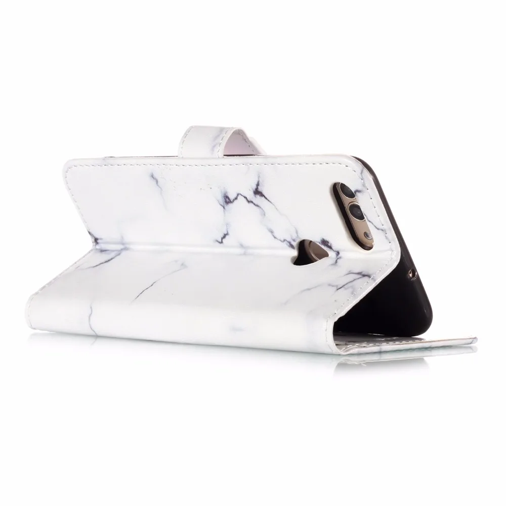 20 шт./лот цветной рисунок мрамор 2 карты Книга Кожаный Стиль чехол для huawei Honor 7C 7X