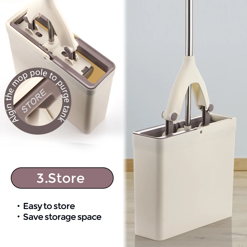Ведерко для швабры без рук с выдавливаемой пластиной губка ПВА швабра Волшебные