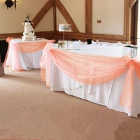 10m1 35m peach color sheer swag diy organza swag fabric for wedding decorationbackdrop curtain and table decoration