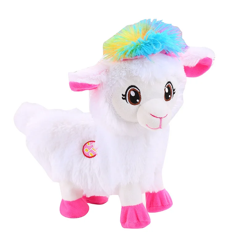 Новые электрические танцующие питомцы Овцы скрученные задницы Альпака попой встряхивание ламы плюшевые игрушки животных музыка встряхивание Альпака игрушки рождественские подарки - Цвет: Белый