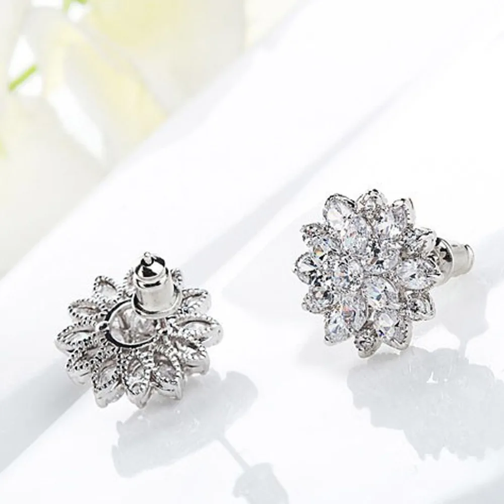 Женские серьги-гвоздики в виде цветка LUOTEEMI роскошные модные ювелирные украшения