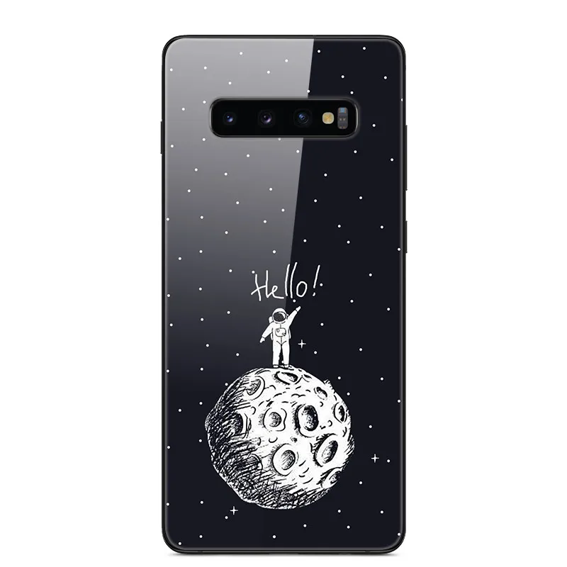 03 Чехол для samsung Galaxy S10 S10Plus, чехол из закаленного стекла для телефона, черный Чехол-бампер из ТПУ для samsung S10 Plus S10E S10+ s 10 - Цвет: 03