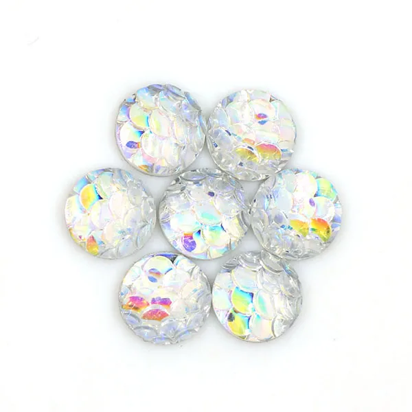 Crystal AB 100 шт цветные стразы из смолы, круглые 8 мм AB Стразы с плоской задней частью, Стразы для одежды, кабошоны для платьев - Цвет: Crystal AB