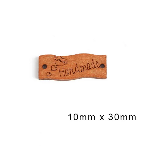 10x30mm Смешанные 50 шт. деревянные кнопки "ручной работы" бирки деревянные Швейные аксессуары для одежды ручной работы Скрапбукинг Ремесло сделай сам - Цвет: 10x30mm