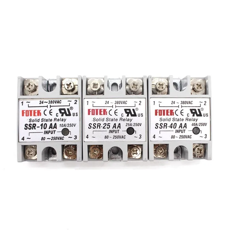 Твердотельные реле 12v 24v SSR 10AA 25AA 40AA 10A 25A 40A на рост от 80 до 250 В переменного тока 24 380V