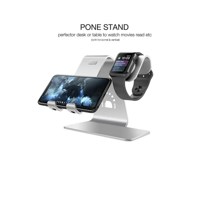 BESTAND 2 в 1 подставка для iPhone и iwatch зарядки Кронштейн алюминиевого сплава стенд