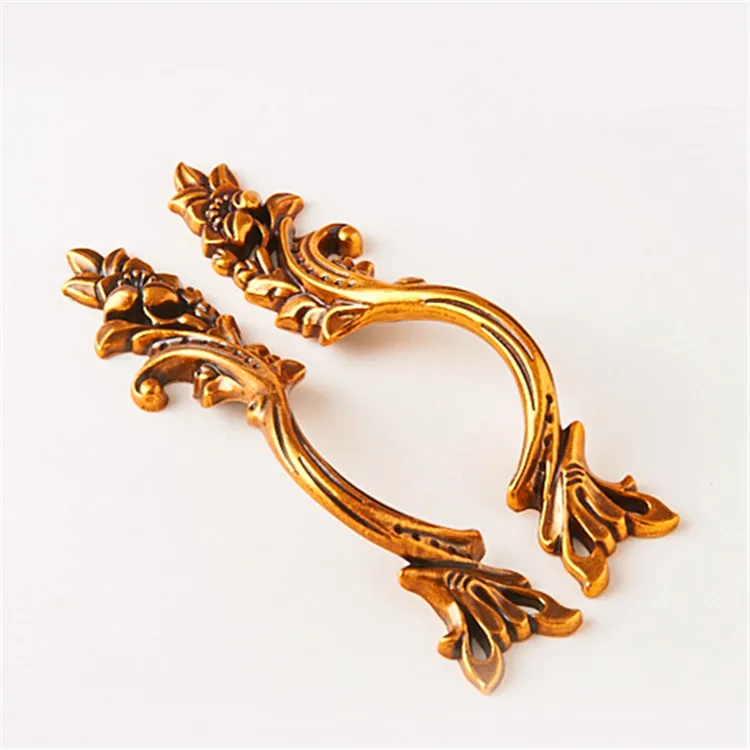 Ручка в европейском стиле для шкафа Классическая с листьями и ручка двери