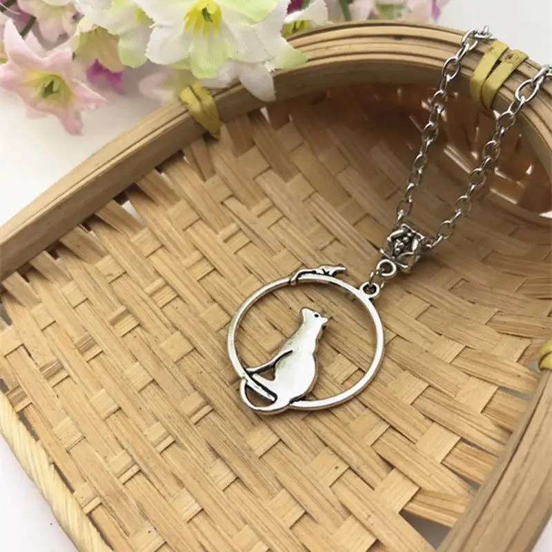 Хит цинковый сплав ретро Crazy Cat &amp подвеска с мышкой кулон ожерелье мода для