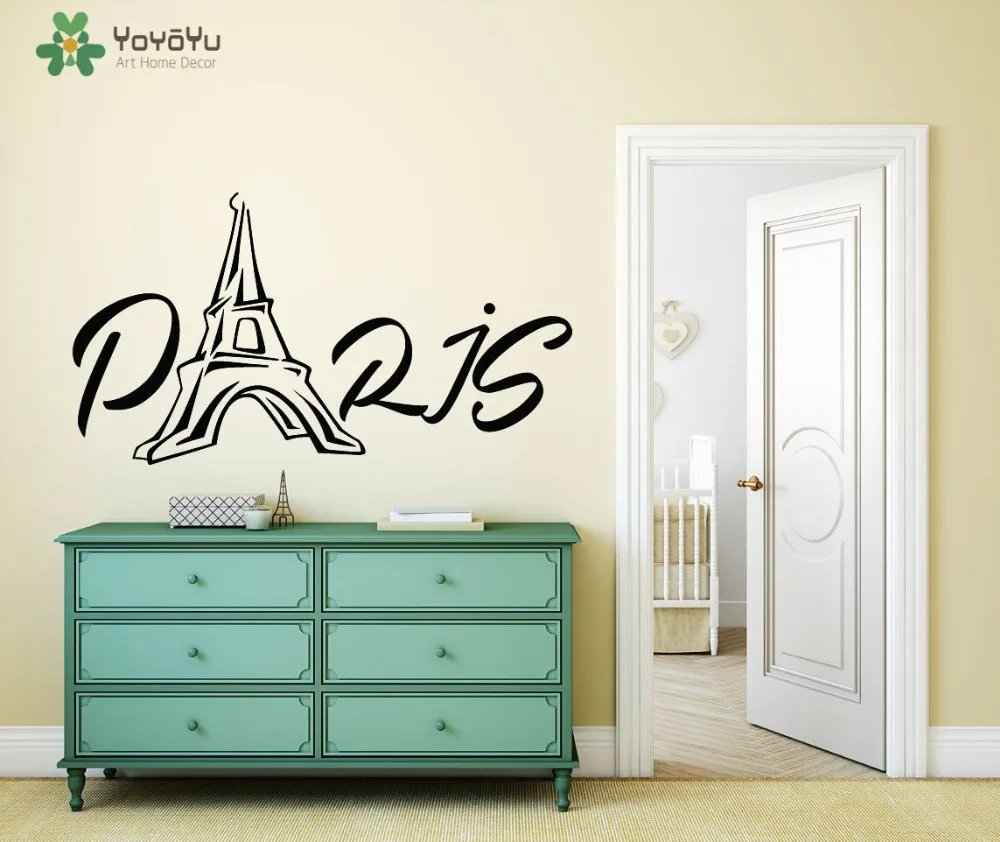 

Eiffel Tower Pattern Wall Decal Removable Paris Home Decor Vinyl Wall Stickers For Kids Rooms Modern Design Art Interior SY366