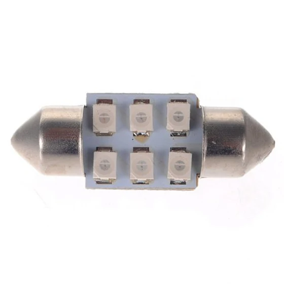 Фирменная Новинка 2x C5W светодиодный 6 SMD 31 мм ксеноновая лампа челнок потолочный