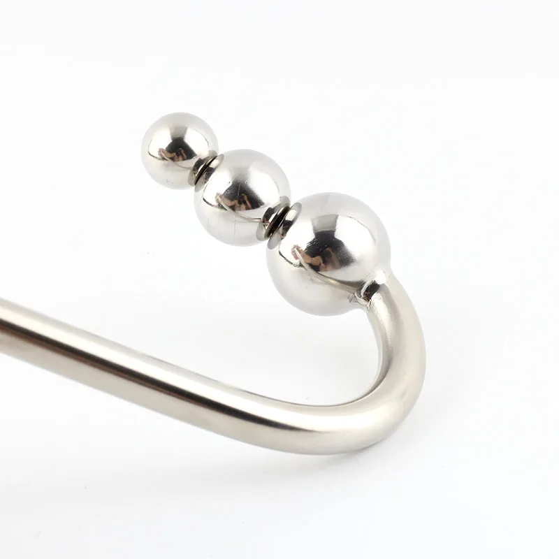 BEEGER Beaded Anal Hook Top Quality Stainless Steel with 3 balls Metal Plug hook | Красота и здоровье