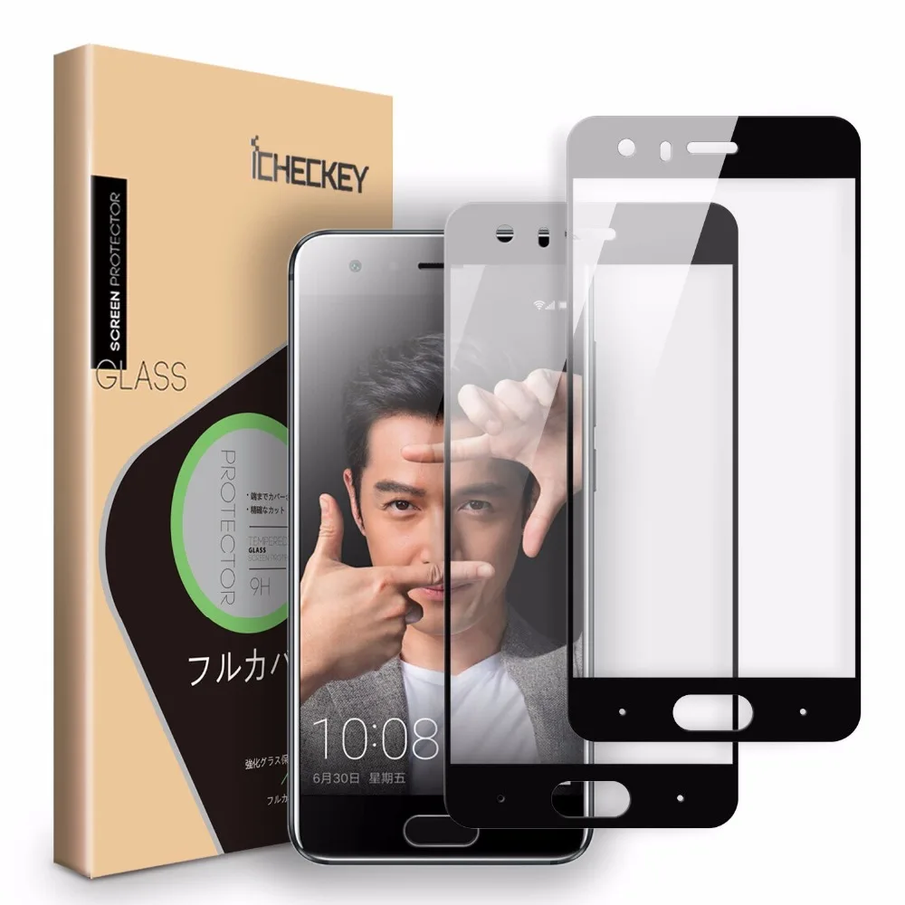 2 шт./компл. icheckey Стекло Плёнки для Huawei Honor9/P10/P10 плюс черный 3D touch 2.5D полный покрытие