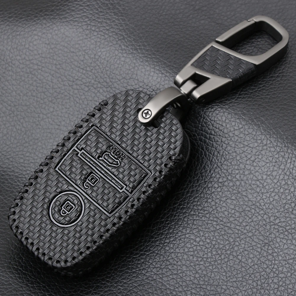 Кожаный чехол для ключей из углеродного волокна Kia Ceed Rio Sportage R K3 K4 K5 Sorento Cerato Optima |