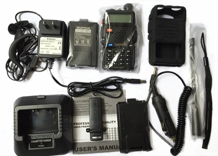 Новинка 2016 BaoFeng UV-5R WalkieTalkie + чехол для аккумулятора Автомобильное зарядное