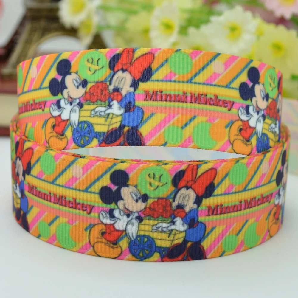 DUWES 7/8 &quot22 мм 2 5 10 20 50 ярдов Микки мультфильм напечатал grosgrain ленты волос лук DIY