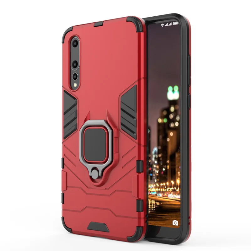 ZNP противоударный чехол-подставка для huawei P20 P30 Lite huawei P, умный чехол-держатель с кольцом для huawei mate 20 P30 P20 Pro Honor 20, чехол - Цвет: Red