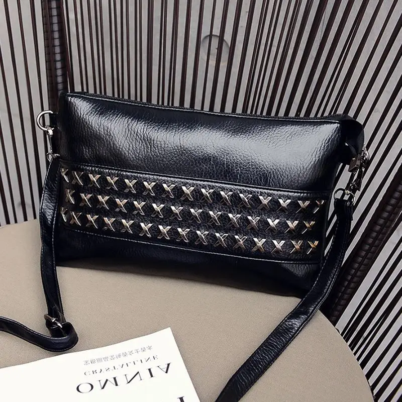 Женская вечерняя сумка клатч YBYT повседневная из искусственной кожи с заклепками