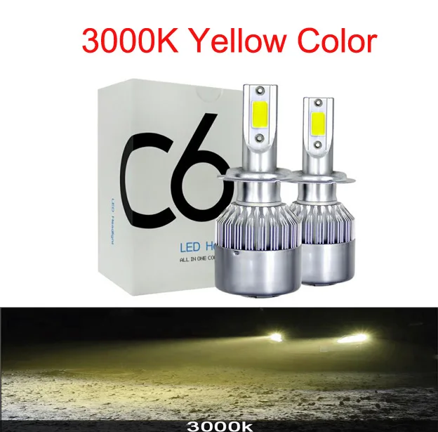 3000K 2X3000 K H4 светодиодный H7 H11 H8 HB4 H1 H3 HB3 авто мотоциклов лампы для передних фар 72W фары для 8000LM стайлинга автомобилей 6500K 4300K 8000K светодиодный помощи при парковке - Цвет: 3000K
