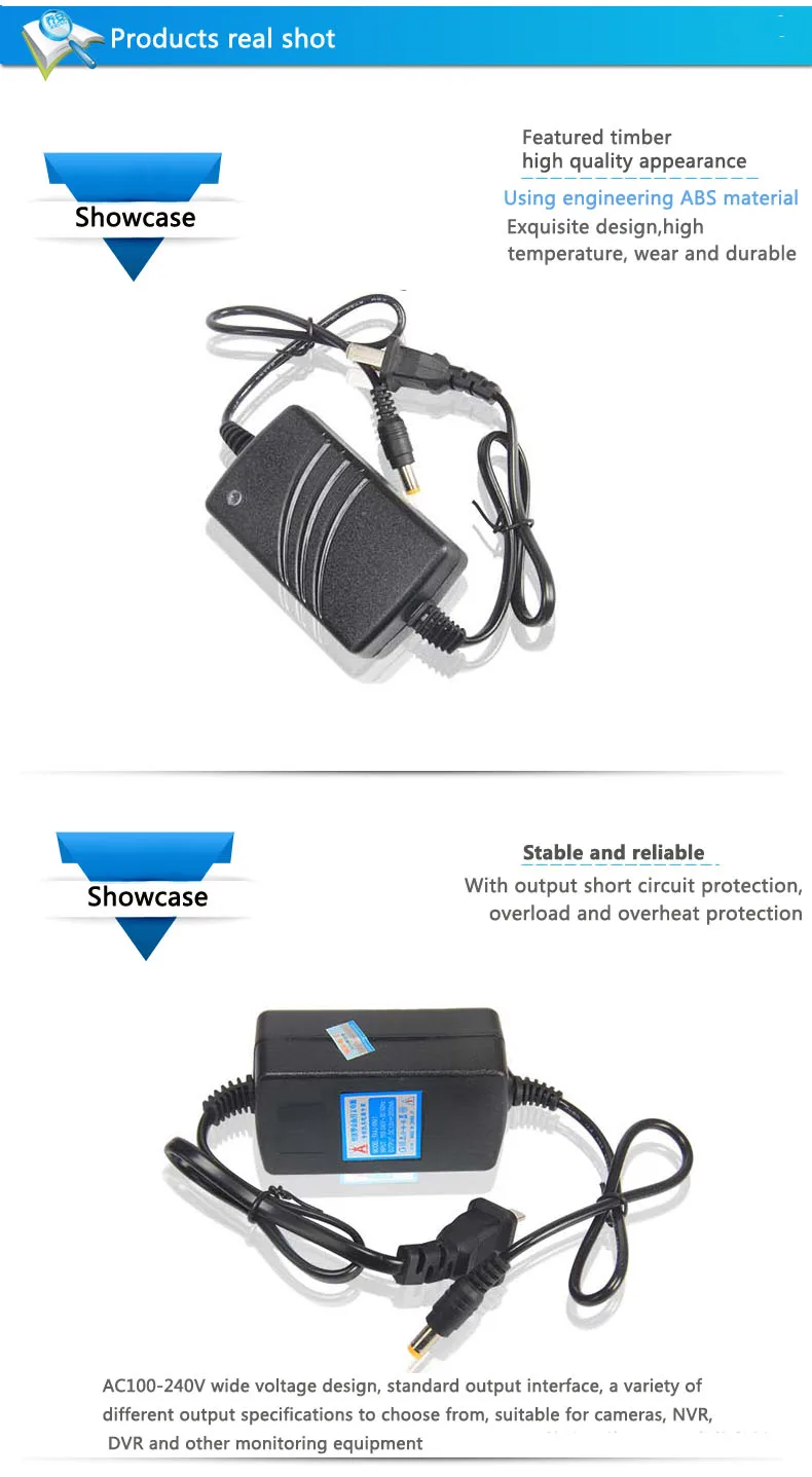 12 V 1A AC 100 V-240 V адаптер преобразователя DC 12 V 1000mA P адаптер питания для камеры видеонаблюдения