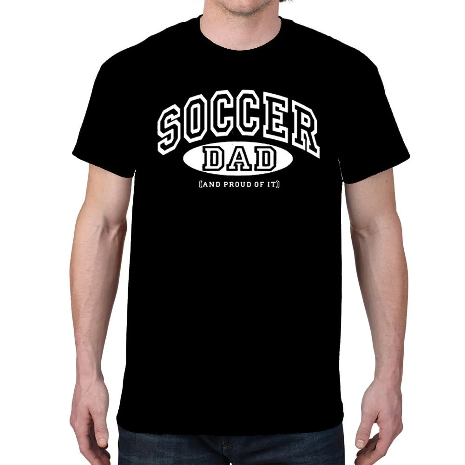 

Men's PROUD SOCCERER DAD Black T-shirt Good Quality Brand Cotton Shirt Summer Style Cool Shirts High Quality T Shirt