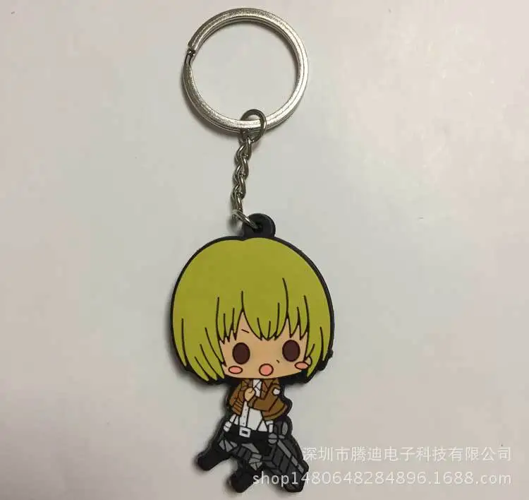Attack on Titan Wings of Liberty Аниме ПВХ брелок Rivaille Levi Eren Jager Armin Arlert смешной кулон ювелирные изделия Llaveros подарки