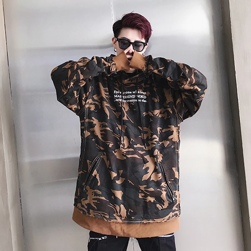 Осенние мужские модные камуфляжные толстовки Tyga в стиле SWAG хлопковые с капюшоном
