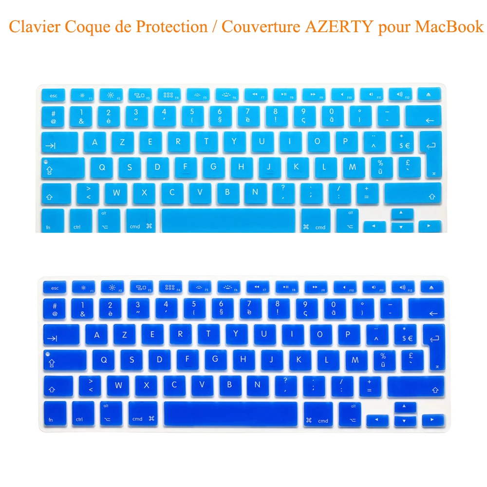 RYGOU французский Великобритании/ЕС Clavier AZERTY силиконовый чехол для клавиатуры для Macbook Pro 1" 15" 1" Air 13 дюймов Защитная пленка для клавиатуры