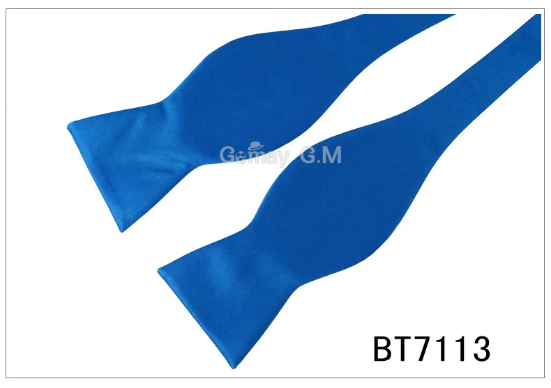 Fashion Commercial Mens Bowties For Men Plain Sold Color Silk Self Bow ties High Quality Multicolor Pre-tied For Wedding Party - Цвет: BT7113