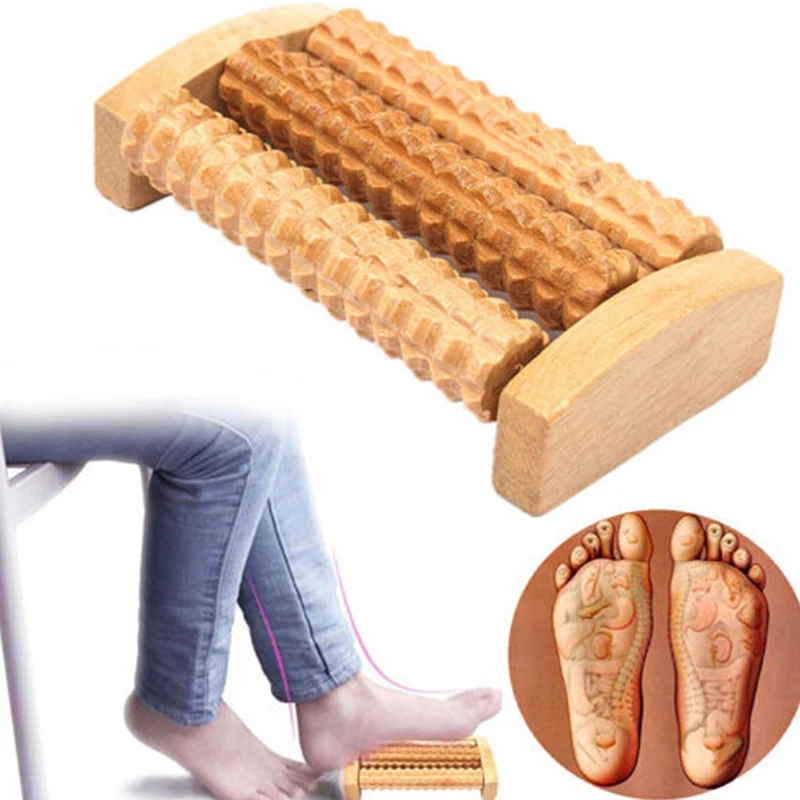 Массажер для ног деревянный массажный ролик ступней |