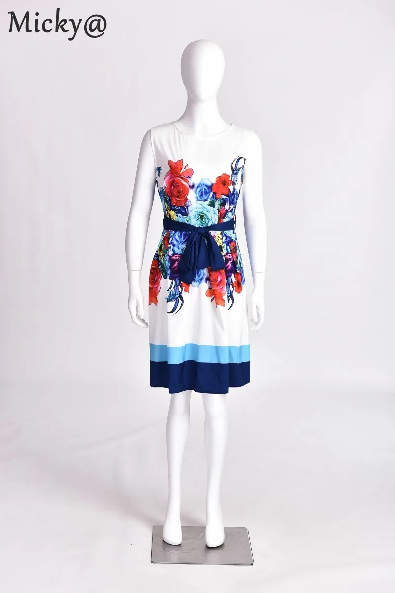 Новое поступление! Для женщин модный принт платье в стиле ретро с круглым вырезом