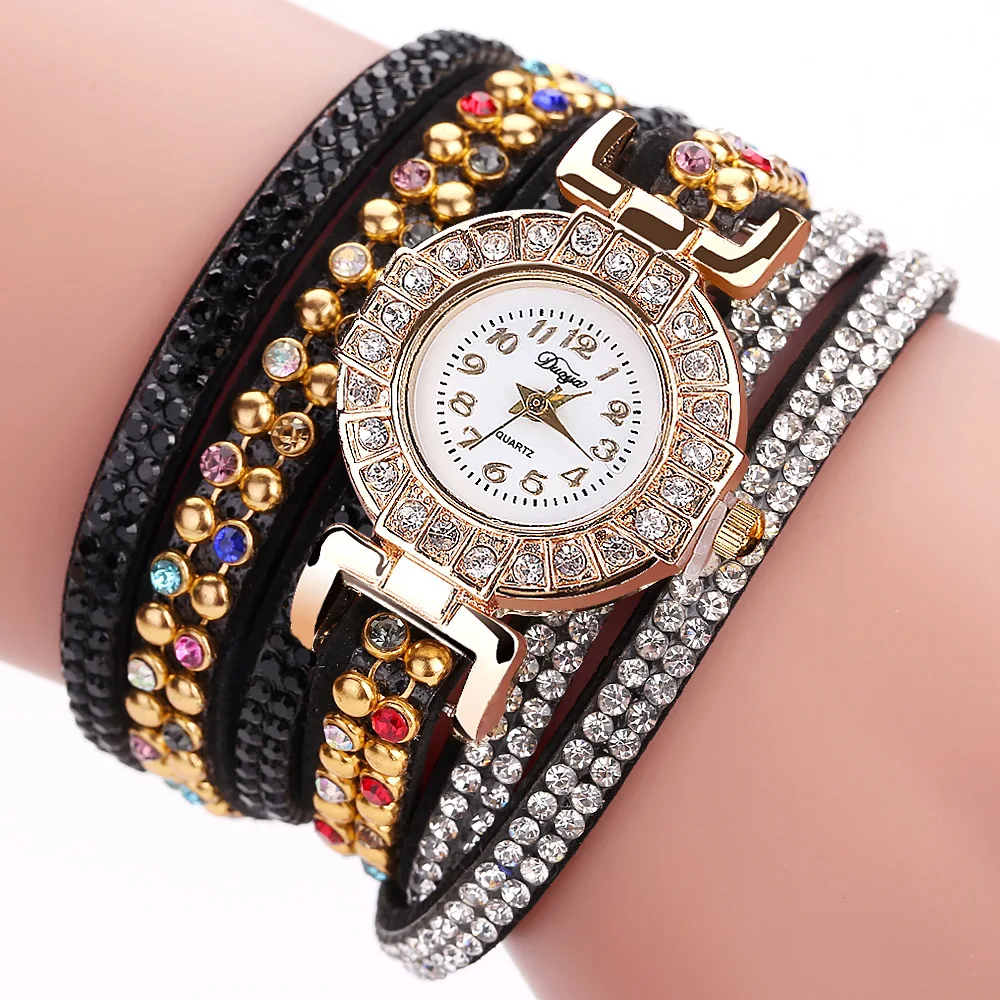2018 Новый Для женщин кварцевые часы браслет Повседневное Мода Rhinestone наручные