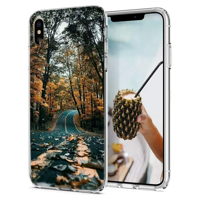 Силиконовый чехол для iPhone 7 Plus 6 S XR XS Max мягкий из ТПУ с цветными листьями 6S 8 X M125 |