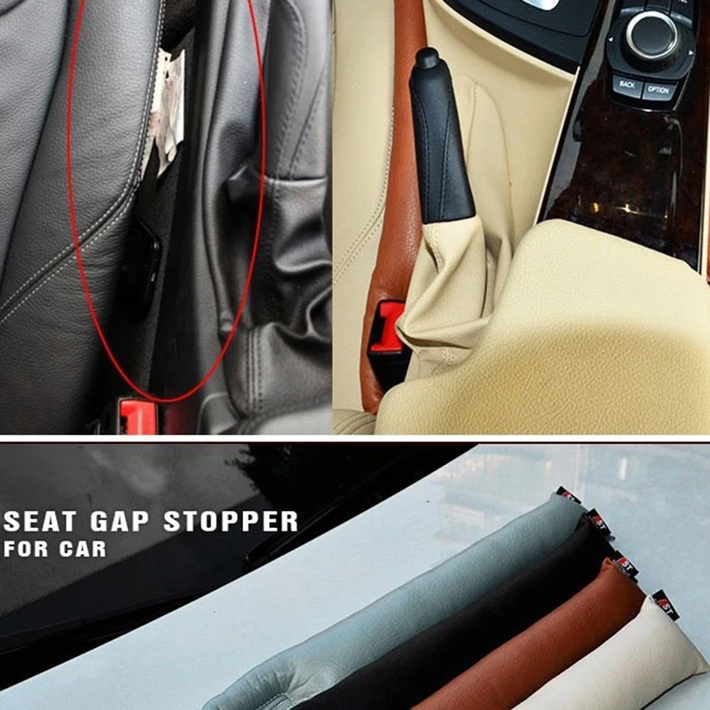 Car Seat Cushion Crevice Gap Stopper PU Leather Leakproof Protector Car Seat Cover Pad In-car Protection leaning Plug