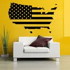 Наклейки на стену в виде карты Америки, флаг США, дизайн, дорожный декор, съемная виниловая наклейка на стену, самоклеящиеся фрески для гостиной DT14