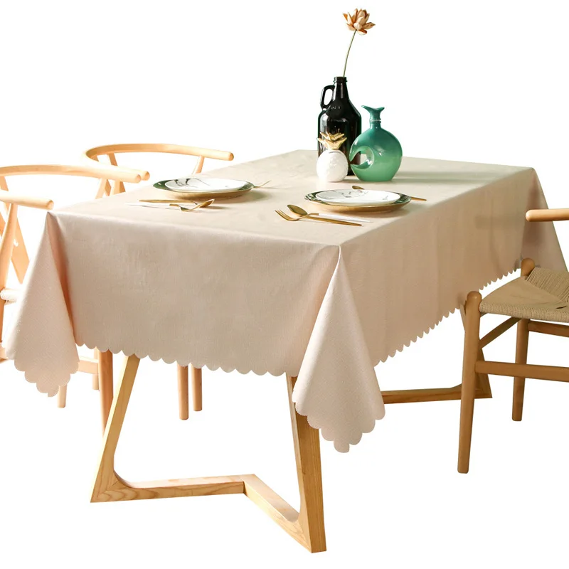 

PVC Oilproof Tablecloth Waterproof Table Cloth for Dining Table Rectangle Coral Solid Color Table Cover Round Tablecloths
