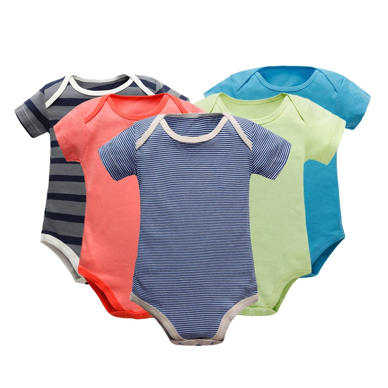 Bodysuits 5 Pieces/lot Baby Girl and Boy Short Sleeve Summer Clothing Clothes Newborn Sets of for Girls Boys|5 piece bodysuit|5 bodysuitsbaby
