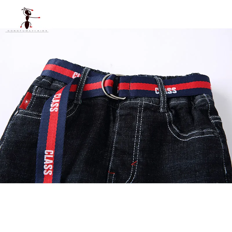 Kung Fu Ant Boys Jeans Black Blue Denim Pocket Light Washed Kids Pants 3T-8T Size Children Trousers Home School 8606 |
