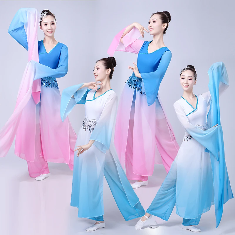 Hanfu одежда Древний китайский костюм Yangko Элегантный Национальный комплект с