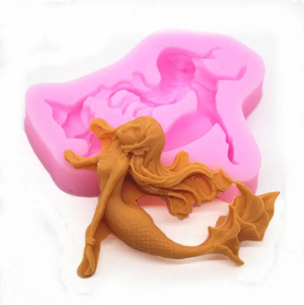 

3D мультфильм Русалка девушка помадка Фотофон Сделай Сам торт украшения инструменты выпечки