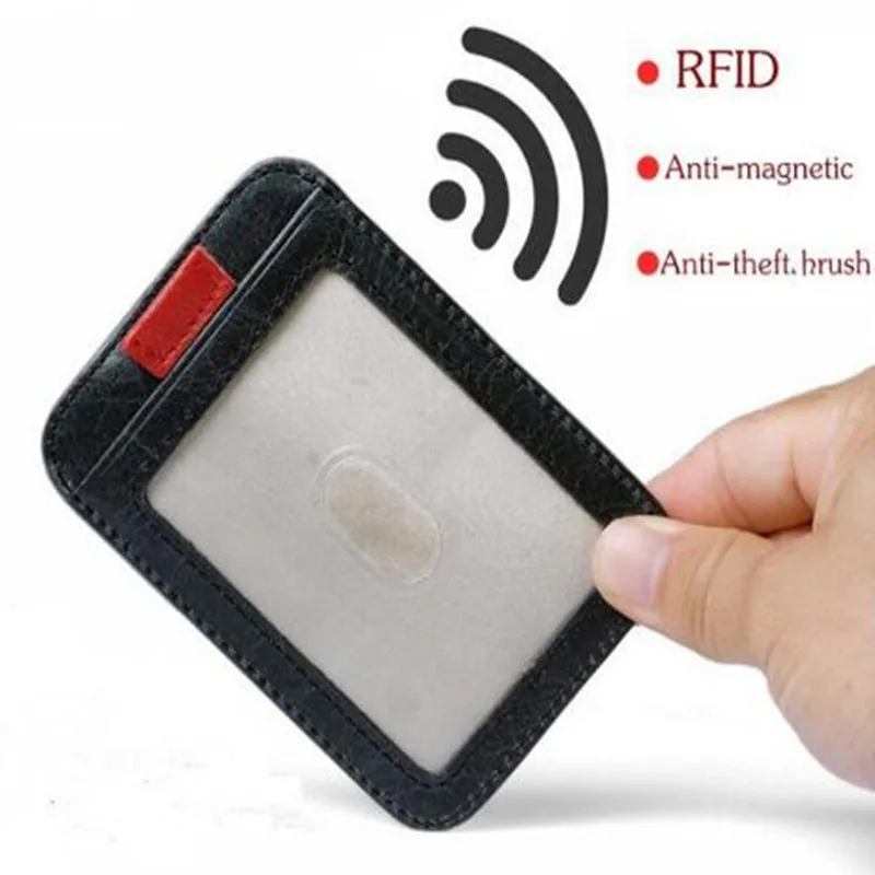 Кожаный денежный зажим RFID для мужчин с карманом на кредитные карты, металлический зажим для наличных денег, зажим для многофункционального антикражного кошелька наличных и кредитных карточек.
