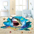 Фотообои 3D подводный мир акулы напольная плитка фрески ванная комната детская спальня ПВХ одежда Нескользящие водонепроницаемые 3D обои