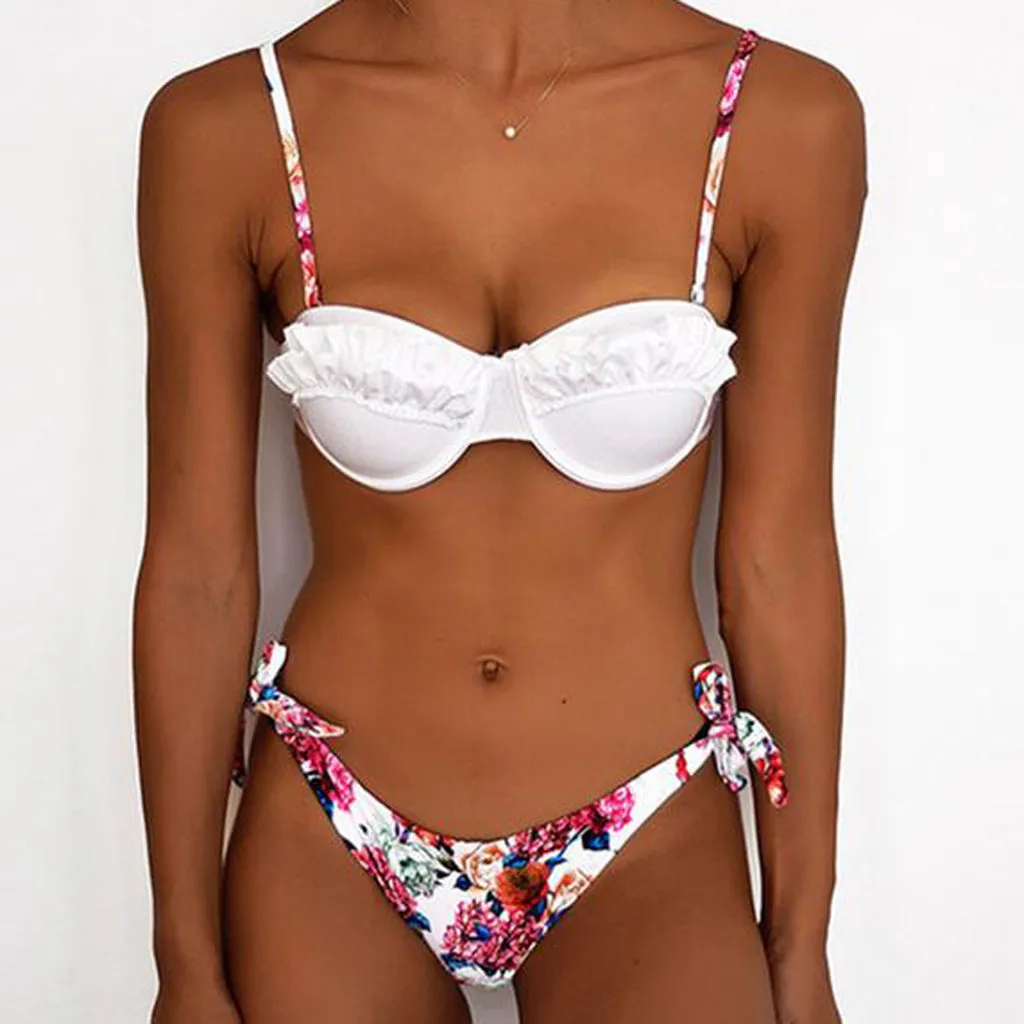 Слинг без спинки женский бюстгальтер с мягкими чашечками стринги бикини Mujer