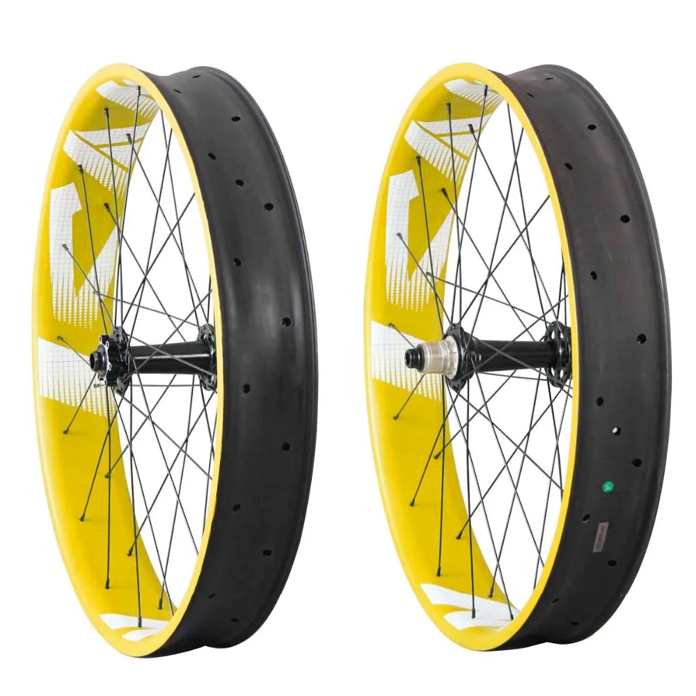 Toray T700 Углеродные колеса для fatbike 26er, колеса для fat bike Powerway M74, ступицы 10/11 скоростей, 90 мм Ширина UD-matt колеса FW90