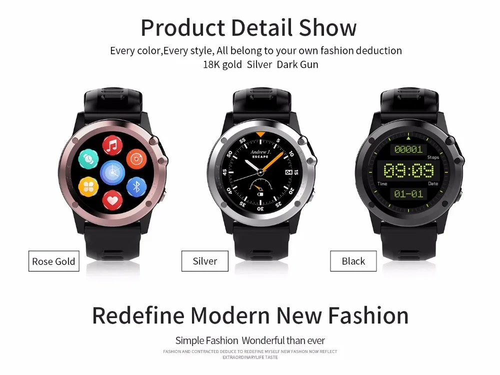 Смарт-часы Microwear H1, Android 4,4, водонепроницаемые, 1,39 дюймов, MTK6572, BT 4,0, 3G, Wi-Fi, gps, SIM, для iPhone, умные часы, мужские, носимые устройства